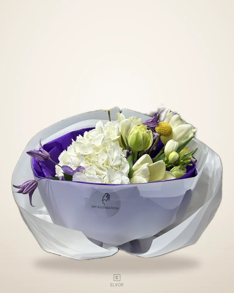 Buchet alb-mov