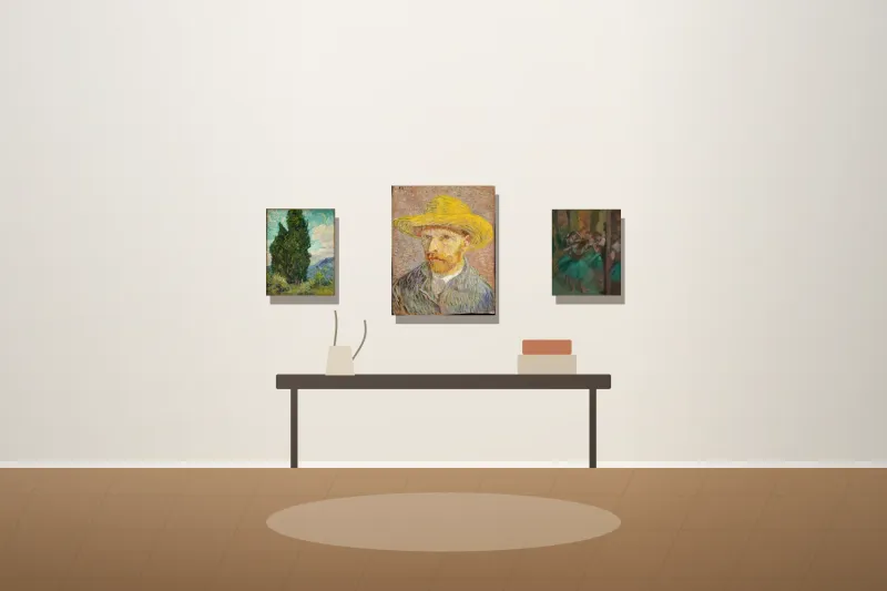 Perete-galerie în hol — Chiparoși